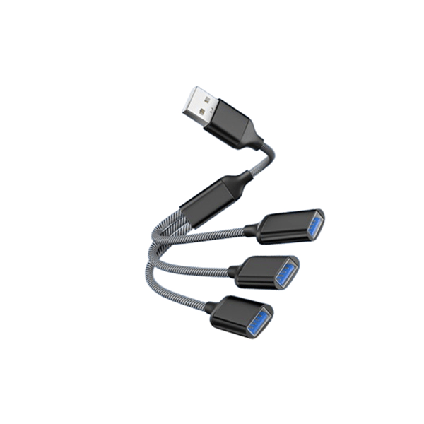 USB Hub Splitter - 3 Portar Black