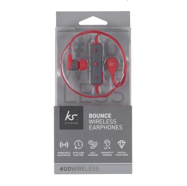 KITSOUND Headphone Bounce Red In-Ear Wireless Mic