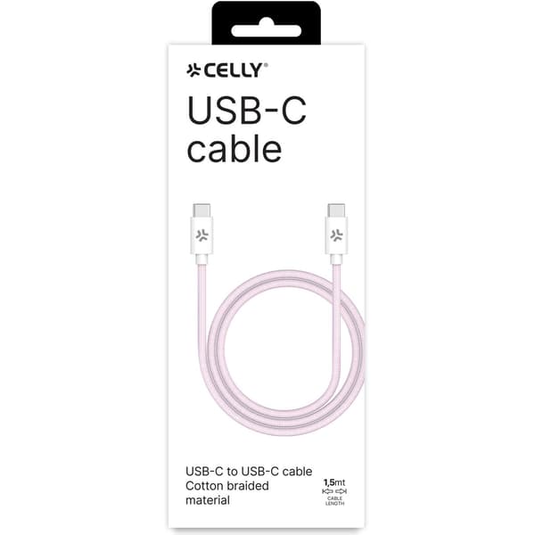 USB-C - USB-C kabel 60W 1,5 m Pink