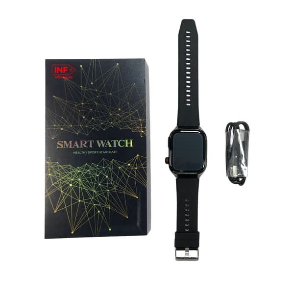 Smart ur med EKG, puls, blodtryk, søvn, skridttæller Black