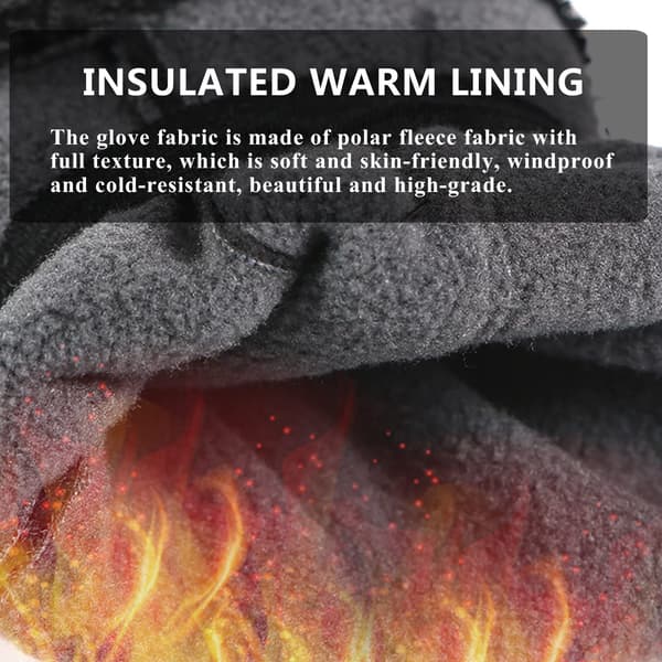 Varma vinterhandskar med touch - skidhandskar, termohandskar Grey S