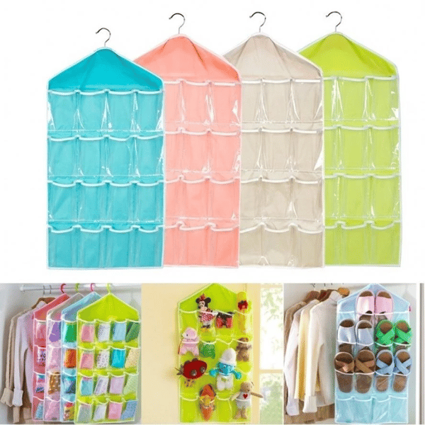 Ripustettava järjestäjä - 16 taskua MultiColor