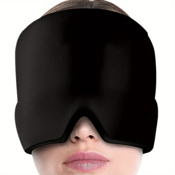 Kølehætte - Kølende gel maske til hovedpine/migræne Black