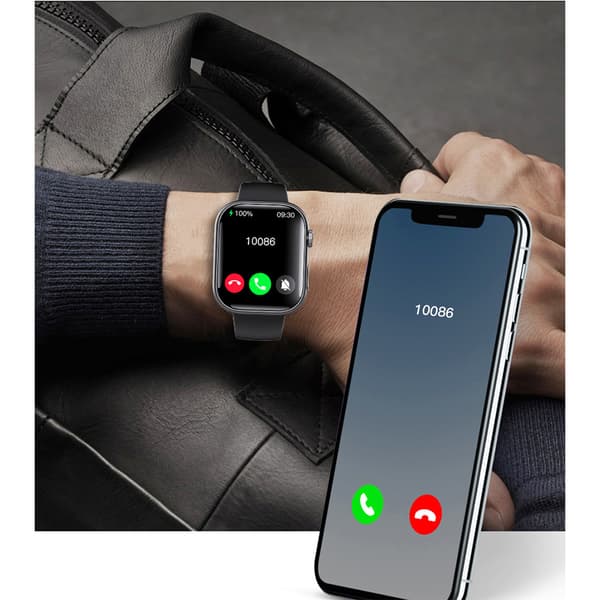 Smart EKG-ur, pulsmåler, fitnesstracker, med flere sportstilstande Black Silicone strap