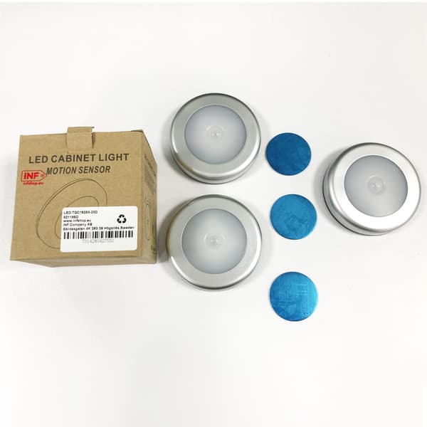 LED spotlights med bevægelsessensor natlys 3-pak Silver
