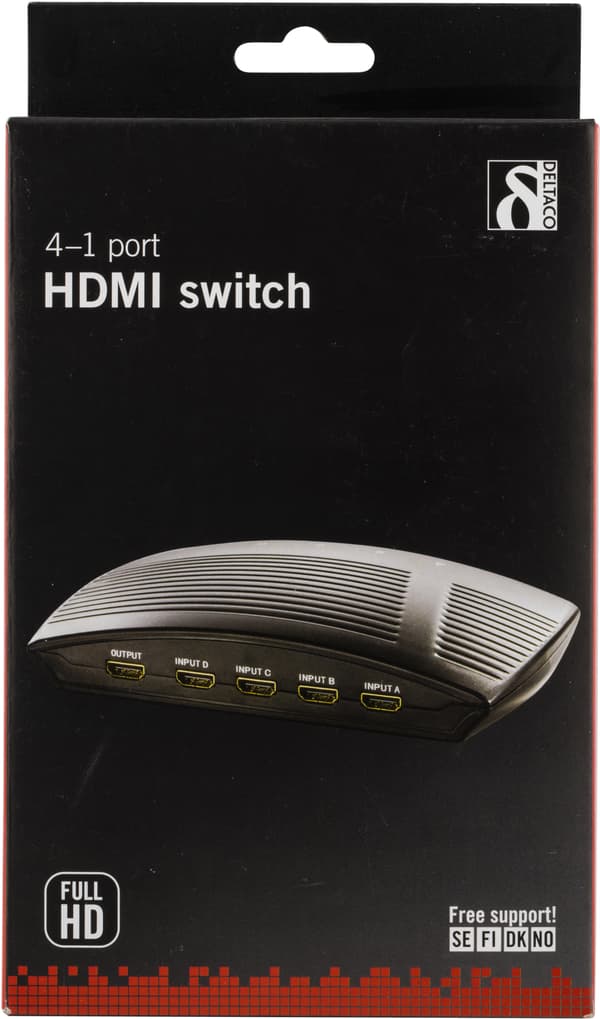 Manual HDMI switch 4 inputs>one output FullHD 60Hz 19pin fe