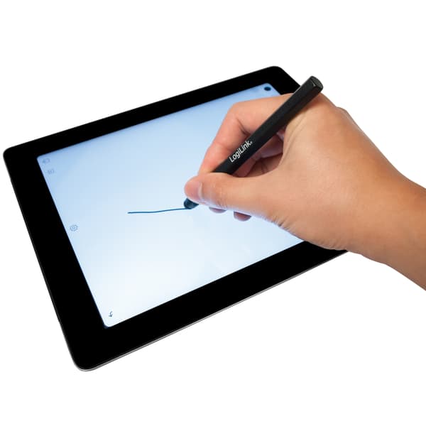 Touchscreen-stylus. Lavet af aluminium. Sort