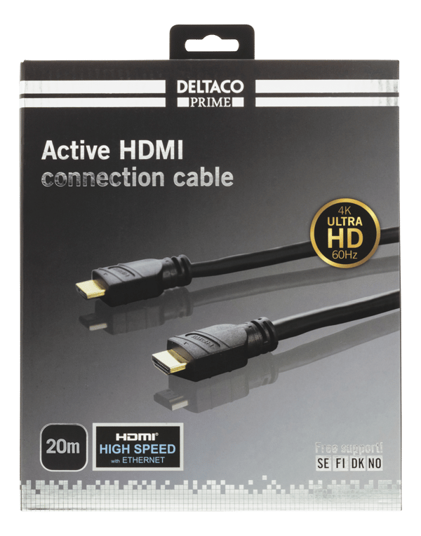 PRIME active HDMI cable, 20m, 4K 60Hz, Spectra, black