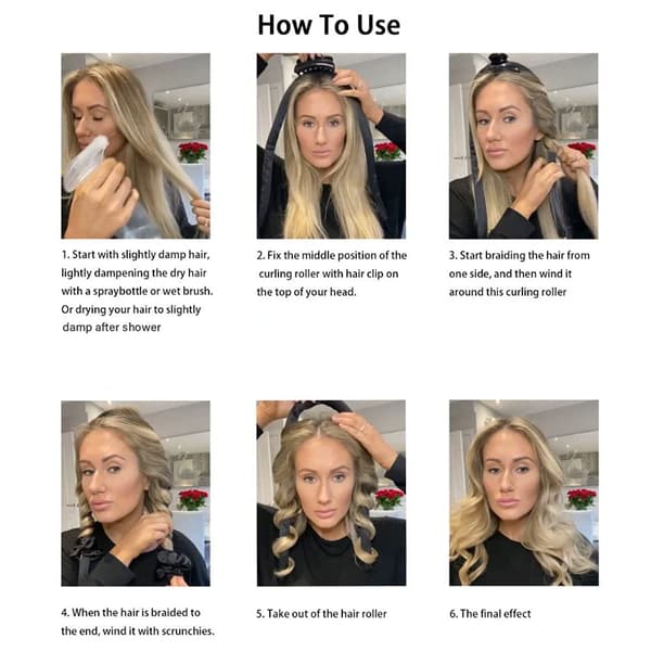 Krøl dit hår uden varme Sort