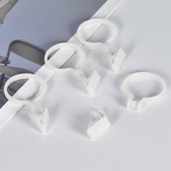 Gardinringer med klips, 10-pakning White