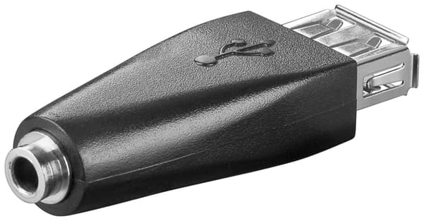 USB-A til jack-adapter, sort
