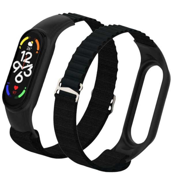 Nylon urrem til Xiaomi Smart Band 76543 Black