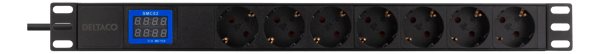 19" PDU 7 CEE 7/3 outlets, 3500W, ammeter and volt meter