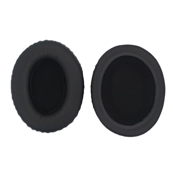 Universal Oval Ørepuder 95x80mm Proteinlæder - Sort (2 stk)