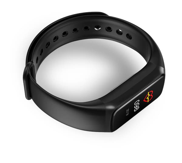 Aktivitetsarmbånd med puls, søvnmonitor, skritteller Black