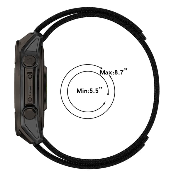 Nailonranneke Garminille, 22 mm Black