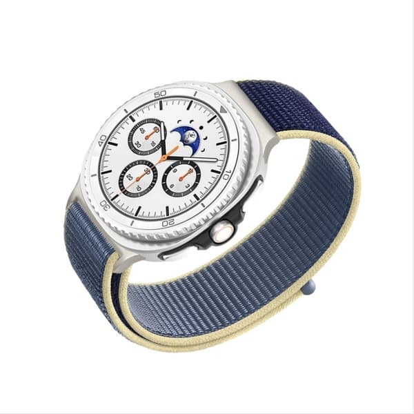 Nylon Hook and Loop Stropp Kompatibel med Samsung Watch 8/8 Classic Blue