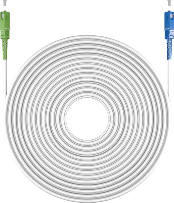Fiberoptisk kabel (FTTH), Singlemode (OS2) White, vit (Simplex), 1 m