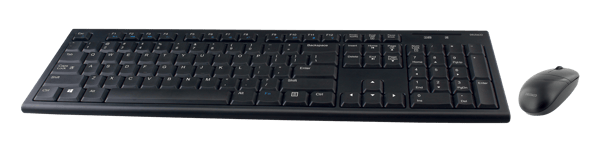 Wireless combo kit, keyboard and mouse, 10m range, US layout