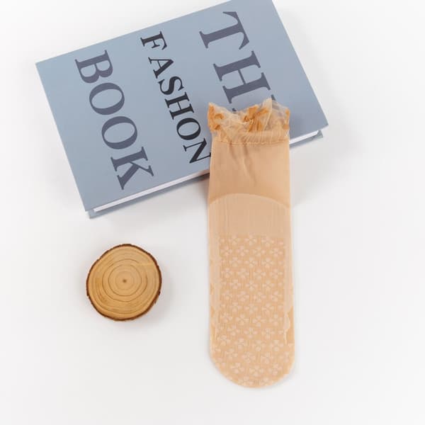 10 par silkebløde, korte damesokker Beige