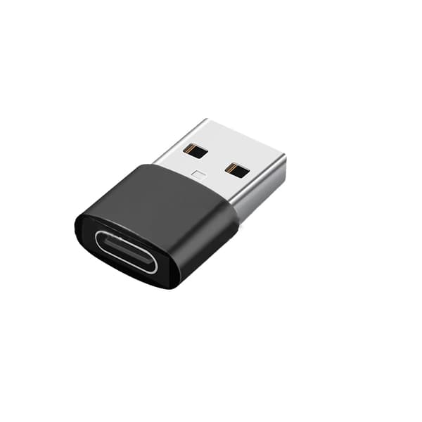 2-pack USB-C till USB-adapter för dataöverföring och laddning Black