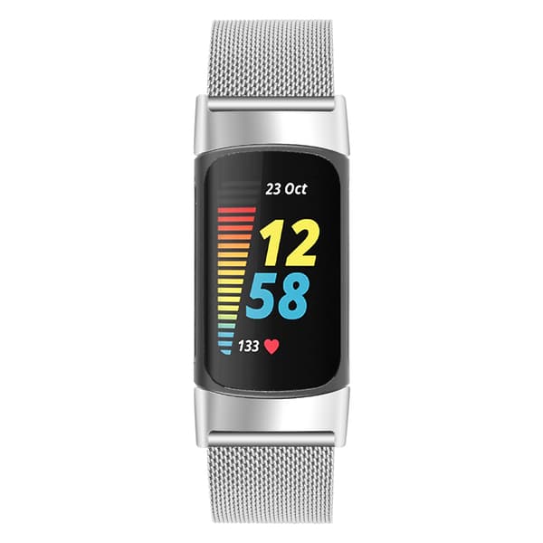Urrem i rustfrit stål til Fitbit Charge 5 Charge 6 Silver