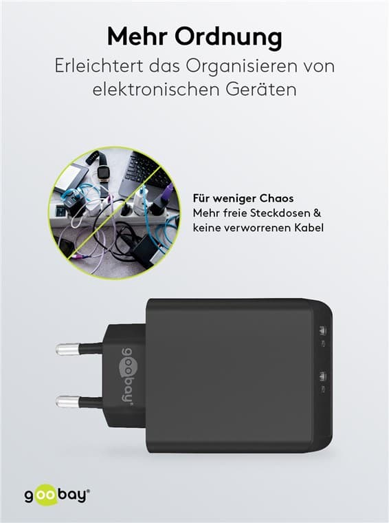 USB-C™ PD dobbelt hurtigoplader (36 W) sort