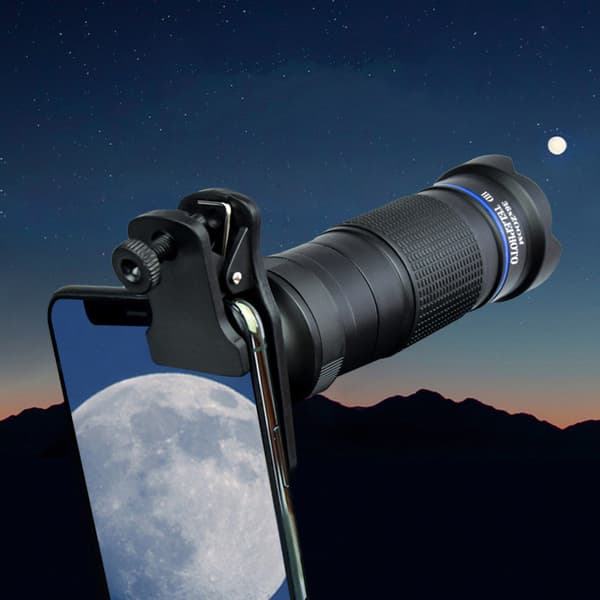 36X HD teleobjektiv til mobiltelefon Black