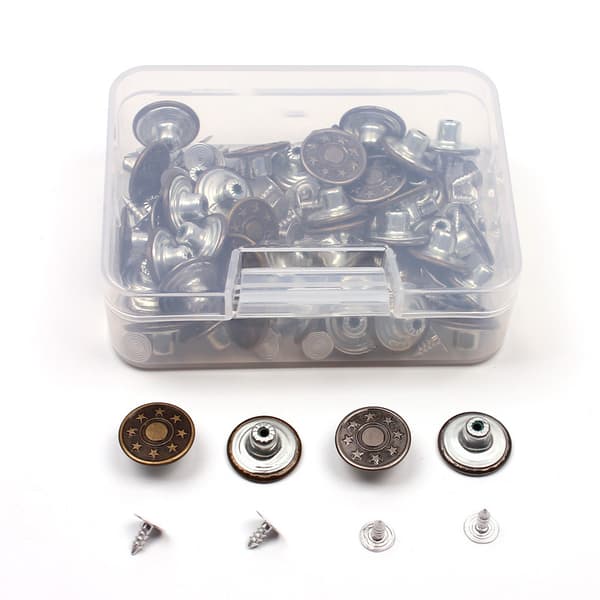 50 jeansknapper 17 mm