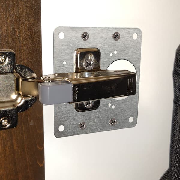 Reparationsplade til hængslede møbler 9x9 cm rustfrit stål 2-pack