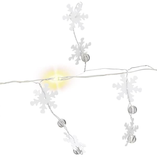 10 LED lyskæde sølvtråd "Snowflakes"