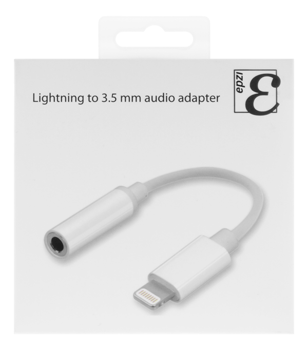 Lightning to 3.5 mm audio adapter, cable length 45 mm, white