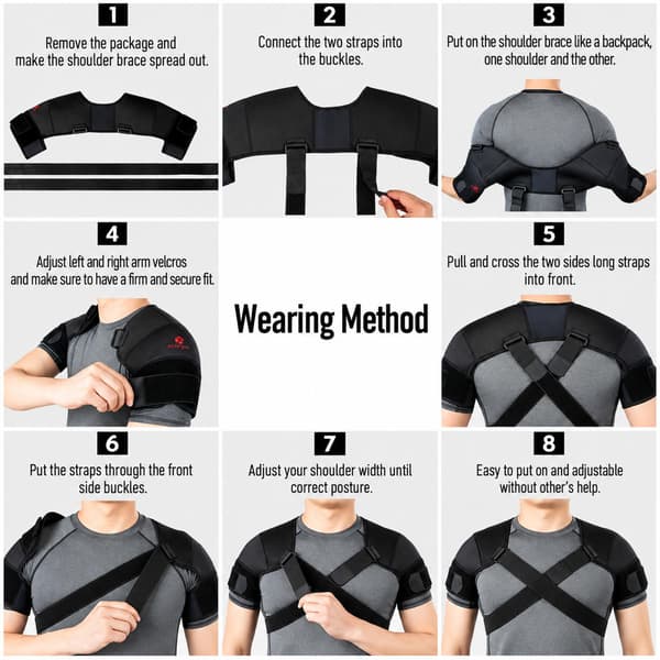 Justerbart sport dubbelt axelstöd L/XL