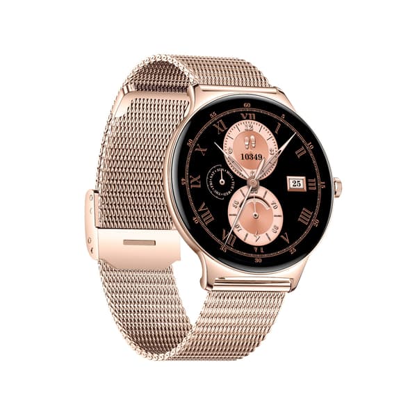 Multifunktionell Smartwatch med Bluetooth-samtal, Hälsomätning och Anpassningsbara Urtavlor Gold