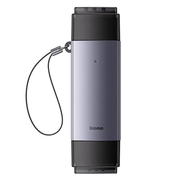 Baseus Lite Series SD/TF minnekortleser, USB + USB-C (grå)
