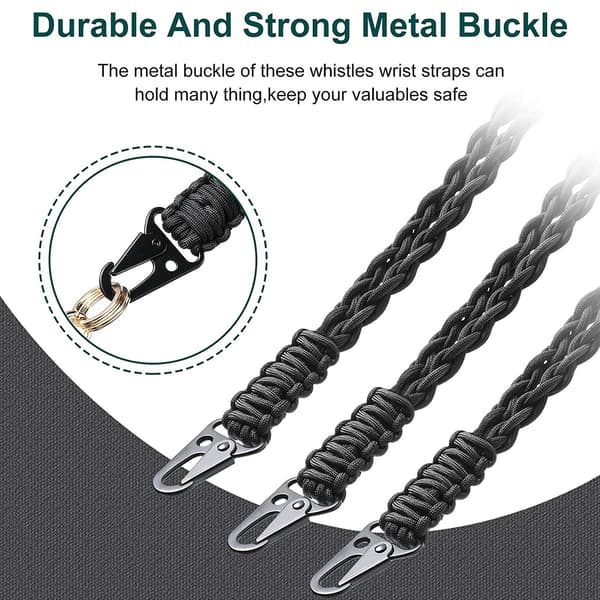 Multifunktionell handvävd Paracord-nyckelring Black