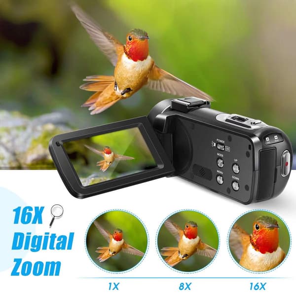 Videokamera 2,7K/36MP/16x zoom/IR nattesyn