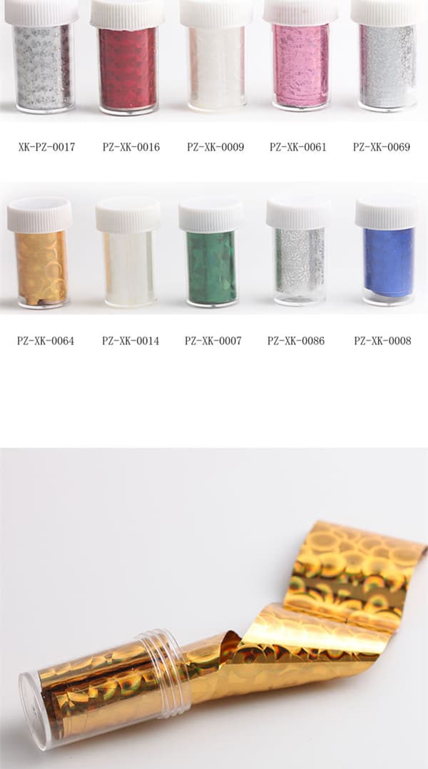 Nagelfolie 10 rullar MultiColor