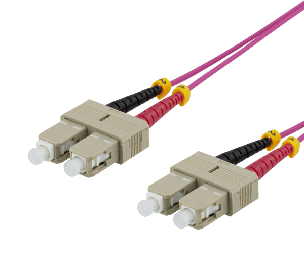 OM4 Fiber cable, SC-SC Duplex, 50/125, 2m, pink