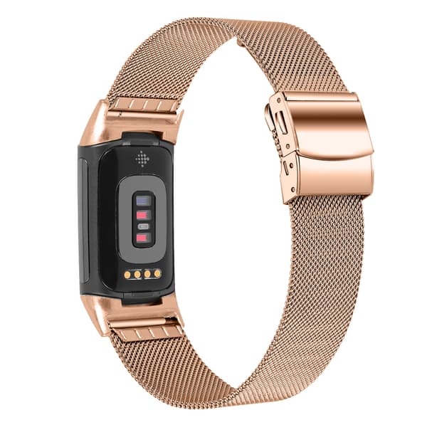 Urrem i rustfrit stål til Fitbit Charge5/6 PinkGold