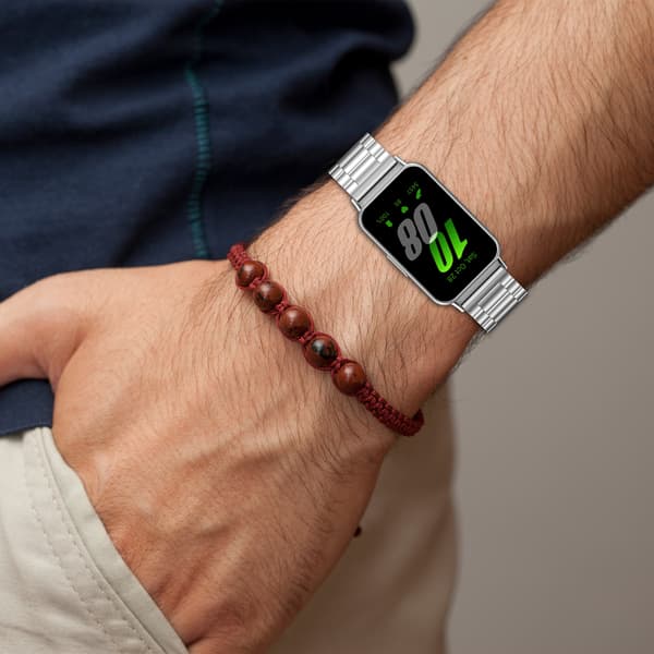 Urrem i rustfrit stål til Samsung Galaxy Fit 3 Silver