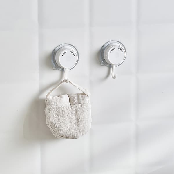 Tehokkaat imukuppikoukut 2 kpl White