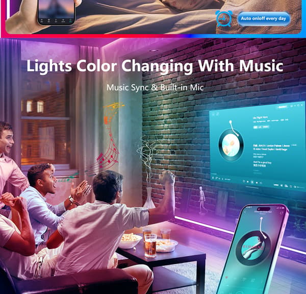 10M LED-remsor med Bluetooth-appkontroll