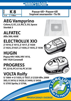 Vacuum cleaner bags K8