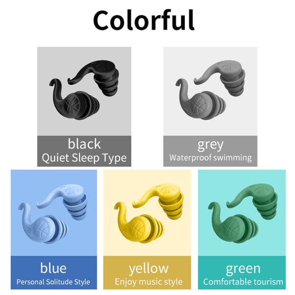 Professionella silikonöronproppar med brusreducering - 4 par Multicolor1