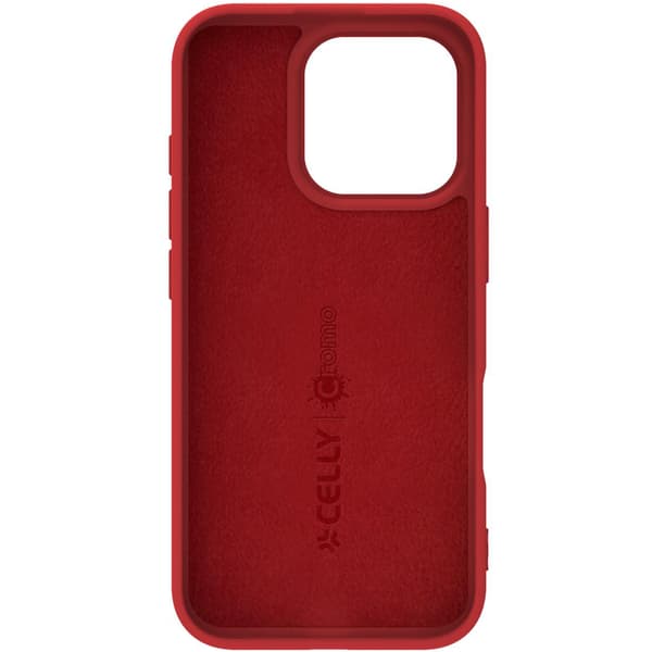 Cromo pehmeä kumikotelo iPhone 16 Pro Red
