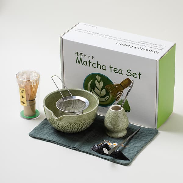 Matcha Whisk Set: SQ Jade Knife Matcha 8-delt rustfritt stål
