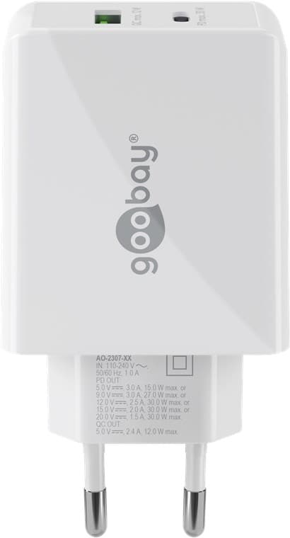 USB-C™ PD dobbel hurtiglader (30W) hvit