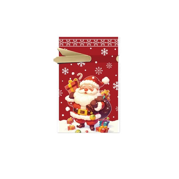 Julgodisväskor Snöflinga Jultomte 23x34cm (50-pack) Dragsko Presentpåsar