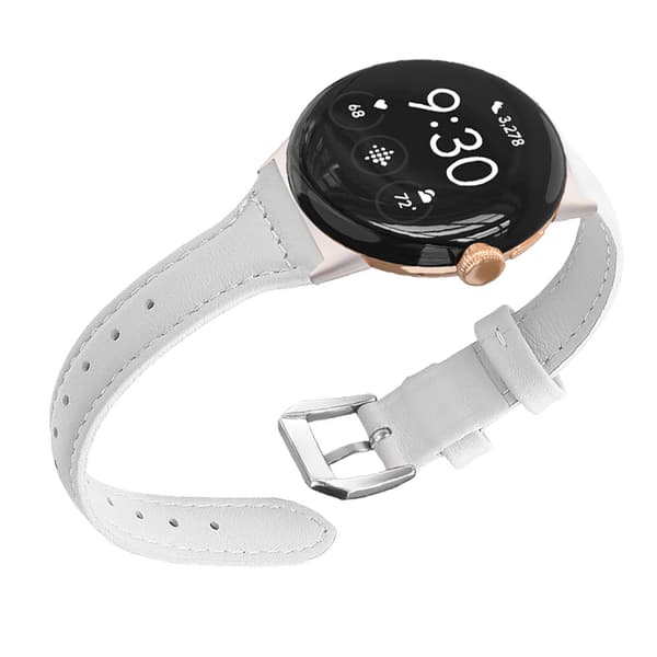Urrem i ægte læder til Google Pixel Watch 3 45mm - Hvid